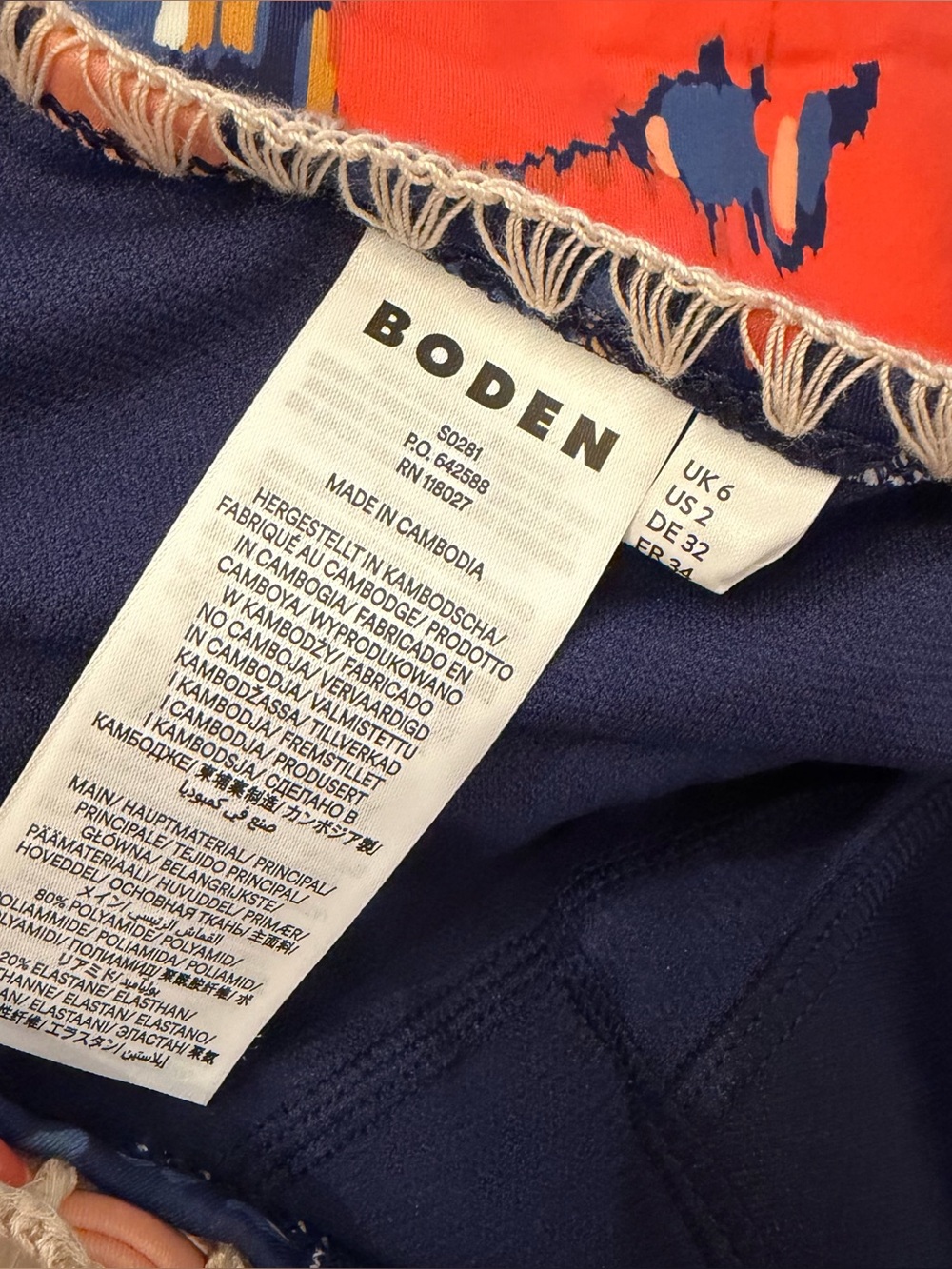 Boden Navy & Orange Floral One-Piece Swimsuit - Picture 3 of 4